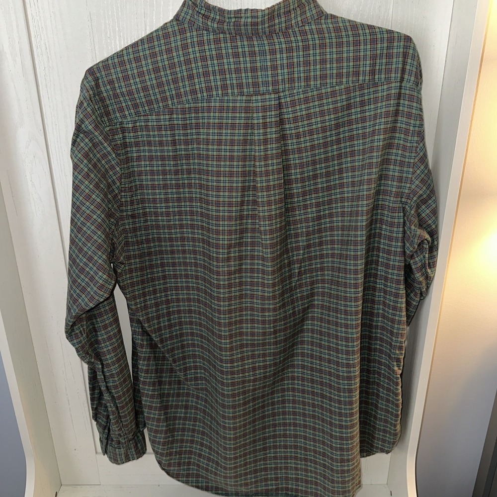 Ralph Lauren Polo Custom Fit Button Down Plaid Size XL Green Blue Red - Picture 3 of 5
